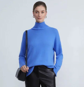 CASHMERE STAND COLLAR SWEATER