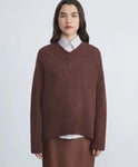 RESPONSIBLE CASHMERE-WOOL DONEGAL V-NECK SWEATER