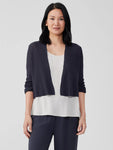 ORGANIC LINEN COTTON AIRY TUCK CROPPED CARDIGAN
