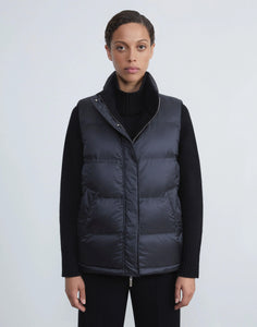 WOOL KNIT & QUILTED DOWN REVERSIBLE VEST