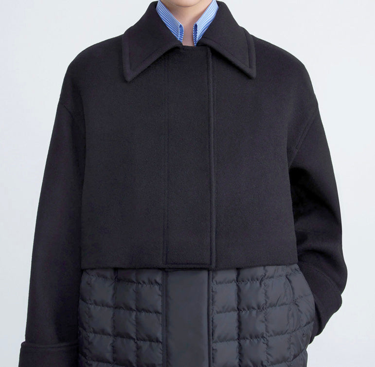 RECYCLED POLY QUILTED CONVERTIBLE OVERSIZED COAT