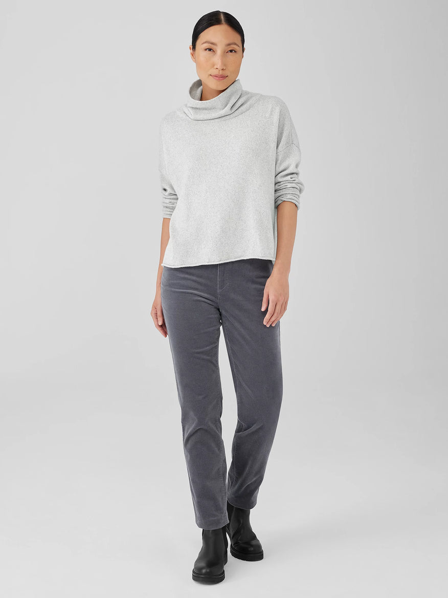 COTTON AND RECYCLED CASHMERE TURTLENECK BOX TOP