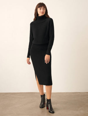 CASHMERE RIBBED PENCIL SKIRT