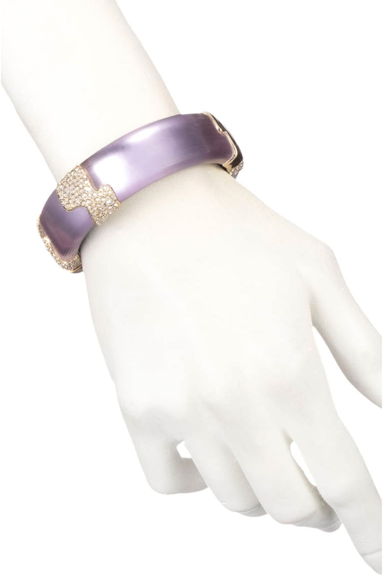 Crystal Encrusted Sectioned Hinge Bracelet by Alexis Bittar at Jophiel