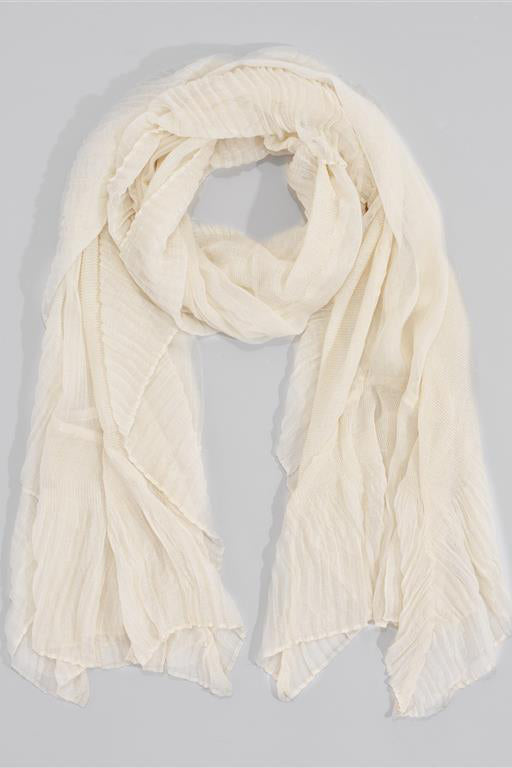 Solid Pleated Edge Oblong Scarf by Echo at Jophiel