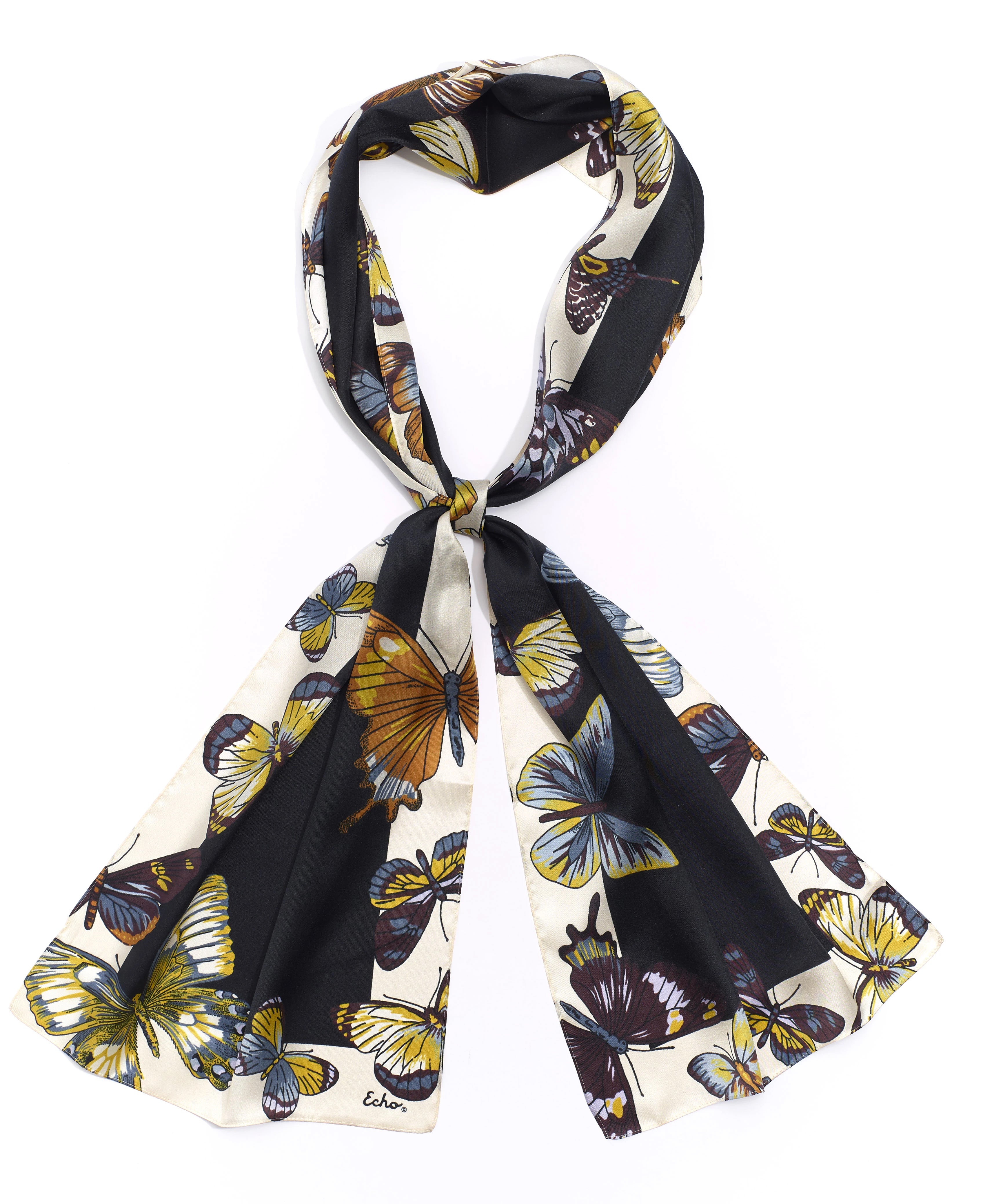 Slate Gray Safari Large Silk Square Scarf - See Our Butterfly