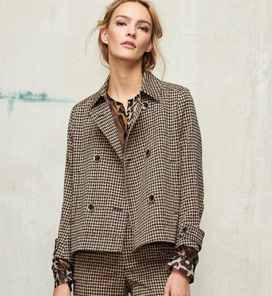 HOUNDSTOOTH JACKET DBL BREASTED